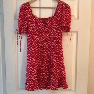 NASTY GAL - Red floral mini dress